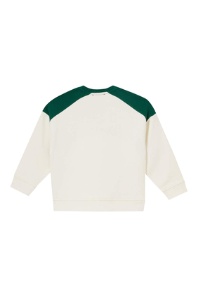 Logo Color Block Cotton Sweatshirt